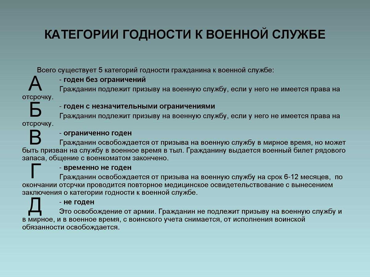 Категории годности