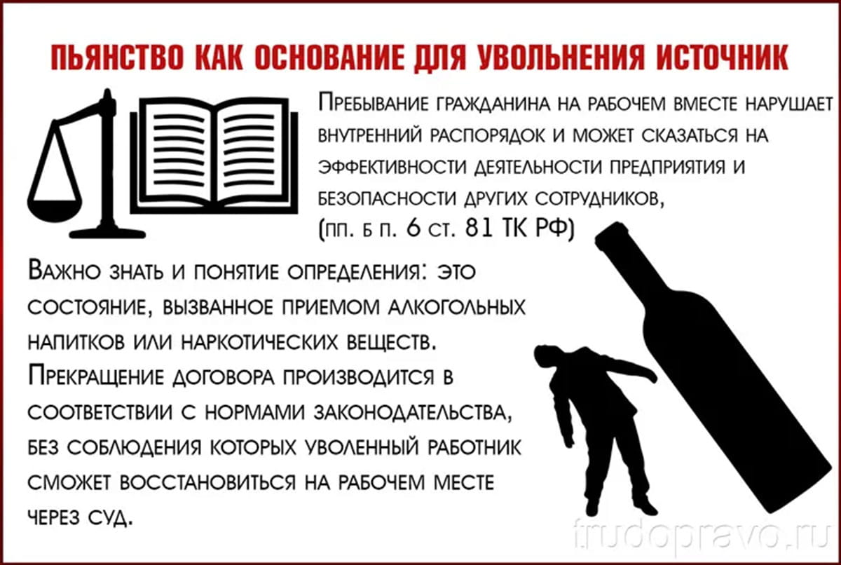 Пьянство как основание для увольнения