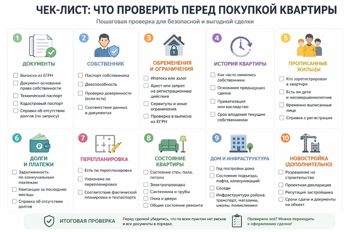 что проверить перед покупкой квартиры